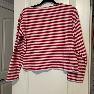 Universal Thread Red and White Striped Long Sleeve Tee